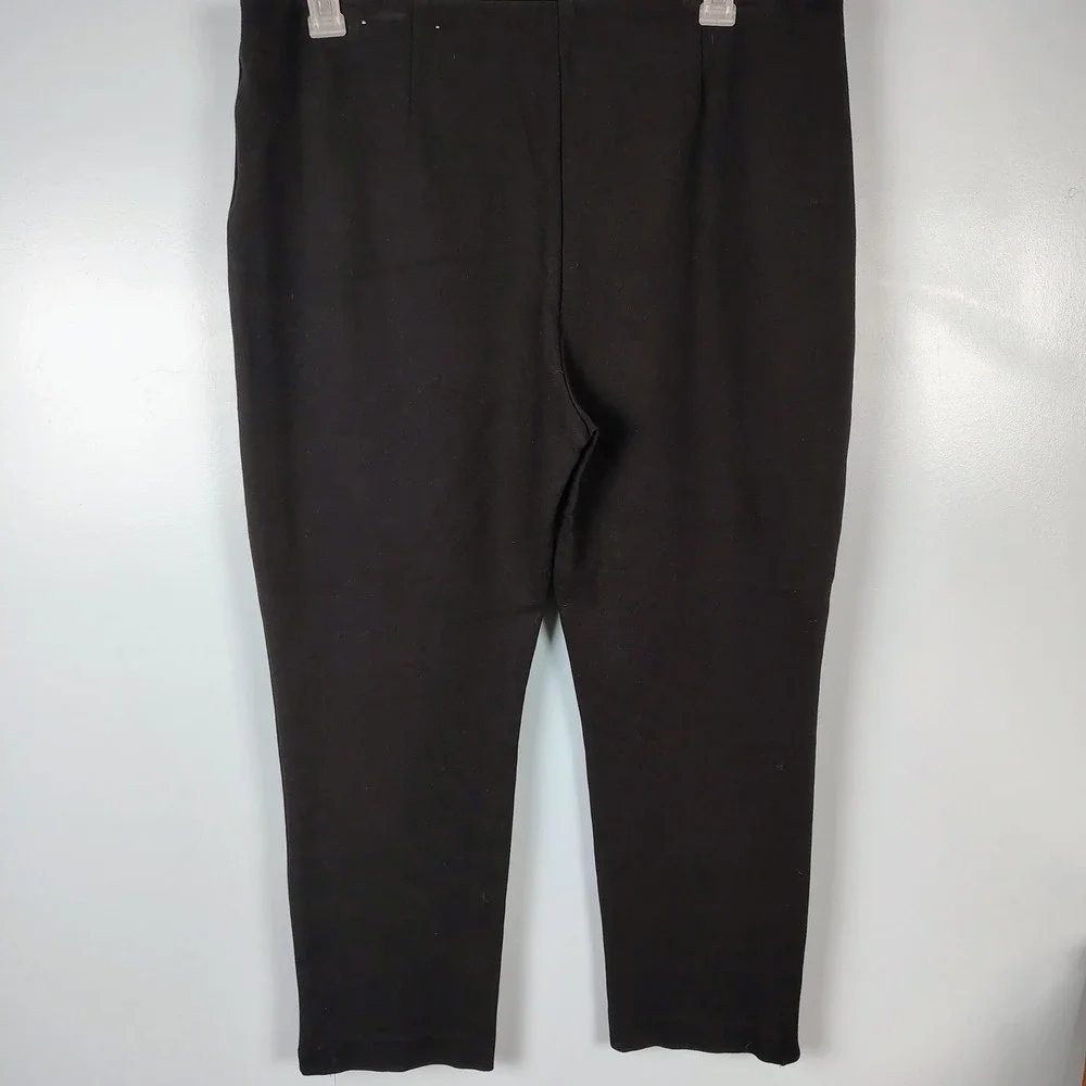 Chico's Womens SZ 14 Black Rayon Blend Pull On Ankle Pants Workwear Minimalist